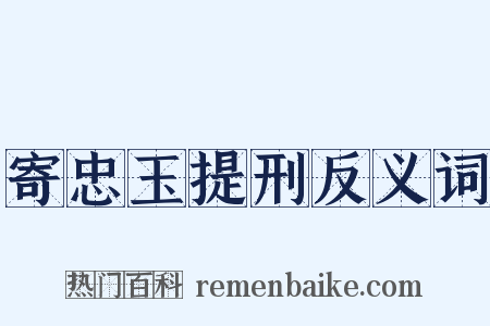 寄忠玉提刑反义词是什么意思的图片